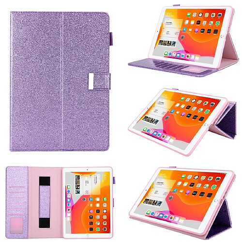 Wewoo Housse Étui Coque Etui à rabat horizontal en cuir de style affaires pour iPad Pro 10,5 pouces / iPad 10.2 avec support et fente cartecadre photoportefeuille et dragonnefonction veille et réveil violet