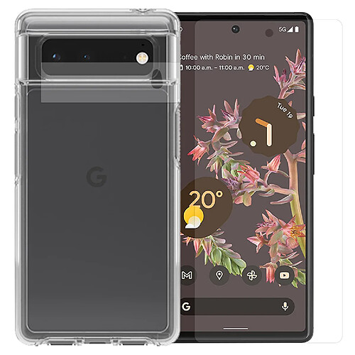 Protection intégrale Verre Trempé Google Pixel 6 5G 6.4" + Verre Trempé Caméra Arrière+Coque souple silicone transparente-Visiodirect-