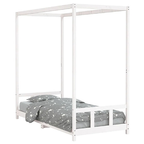 Maison Chic Lit simple Cadre de lit pour enfants,Lit d'Enfant Moderne blanc 90x200 cm bois de pin massif -MN56090