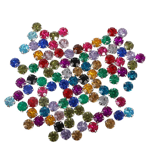 100 Pièces Coudre On Diamante Cristaux Acrylique Rhinestone Embellissement 10mm