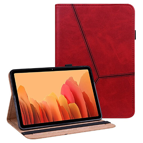 Etui en PU ligne de couture anti-chute avec support et porte-cartes rouge pour votre Samsung Galaxy Tab A7 10.4 (2020)