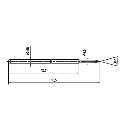 Broche Test Prcision 1007-B-0.7N-Au-0.5C PTR 1007-B-0.7N-AU-0.5C