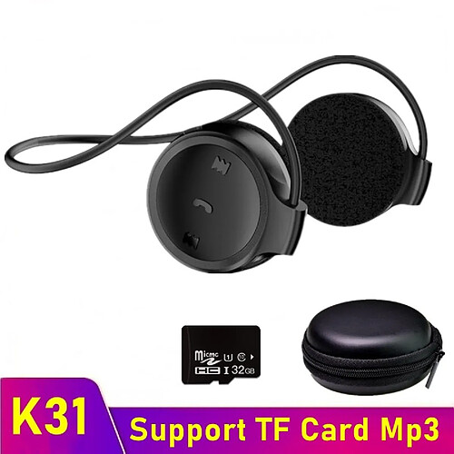 GUPBOO Tongdaytech K31 casque sans fil Bluetooth casque de sport à oreille ouverte casques avec prise en charge du micro TF Mp3 en cours d'exécution