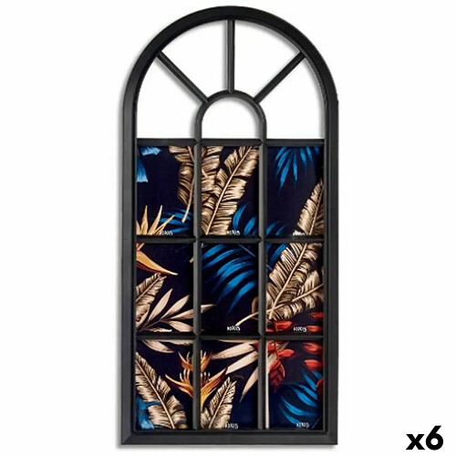 Gift Decor Porte photos mural Fenêtre Noir verre Plastique 34,5 x 2,5 x 69,5 cm (6 Unités)