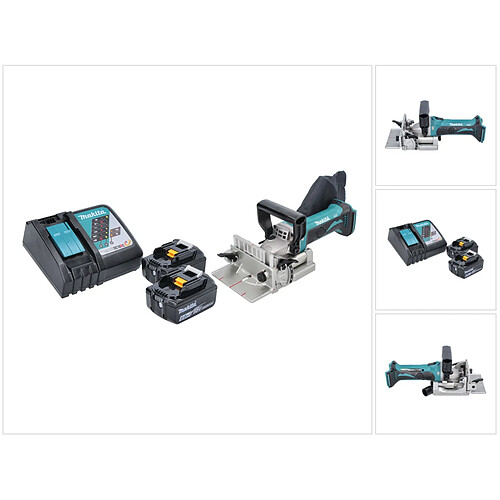 Makita DPJ 180 RG Lamelleuse sans fil 18 V - 100 mm + 2x Batteries 6,0 Ah + Chargeur