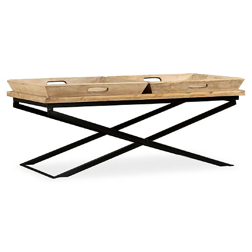 vidaXL Table basse Bois de manguier massif 110x55x42 cm