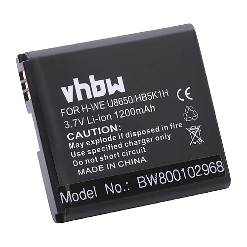 vhbw Batterie de Smartphone 3.7 V 1200mAh compatible avec Huawei U8650 C8650 IDEOS U8650 Sonic Sonic Ascend II M865 / HB5K1H