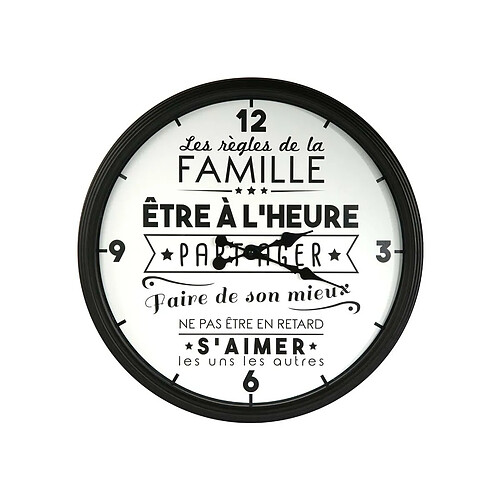 The Home Deco Factory Horloge en plastique La vie en famille.