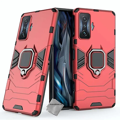 Htdmobiles Coque pour Xiaomi Poco F4 GT 5G - housse etui rigide anti choc + film ecran - ROUGE