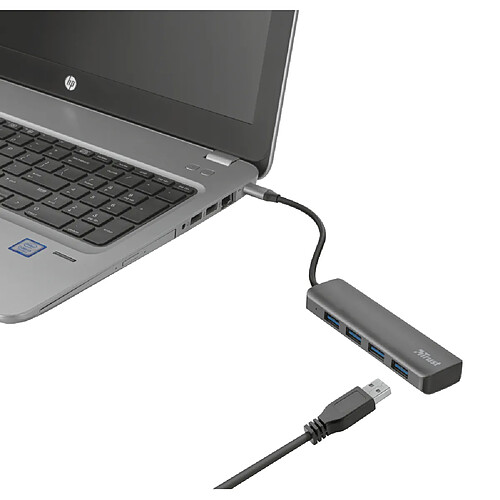 Trust Hub USB Type C Halyx - 4 ports USB 3.2 (Gris)