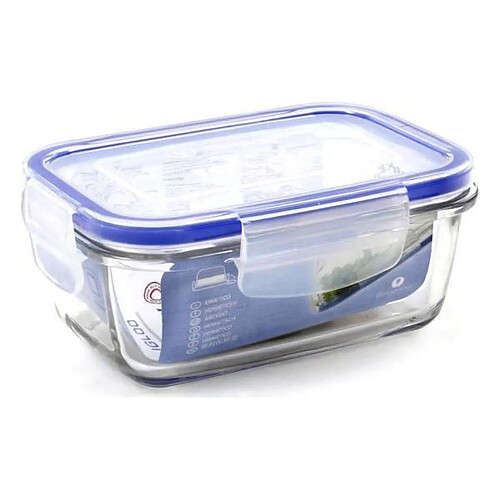 Totalcadeau Lunch box hermétique en verre rectangulaire transparent (14,5 x 10 x 6 cm) plat cuisine pas cher