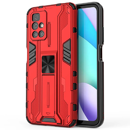 Coque en TPU antichoc avec béquille rouge pour votre Xiaomi Redmi 10