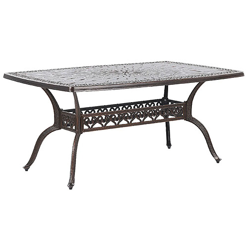 Beliani Table de jardin Métal Marron foncé LIZZANO