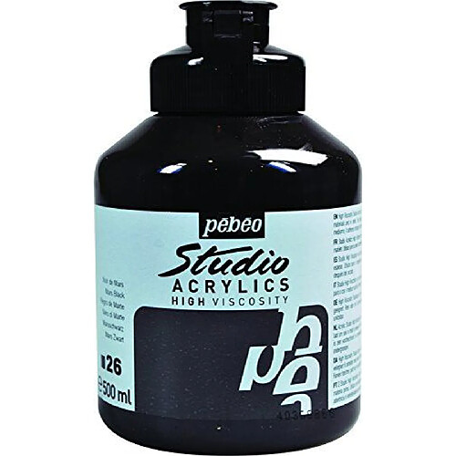 Pébéo Peinture Acryliques Pot de 500 ml Noir de Mars