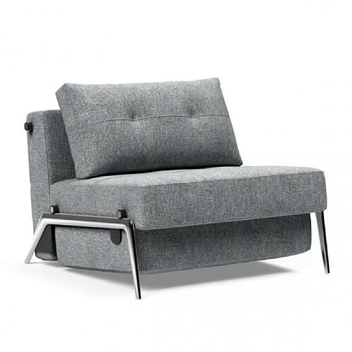 Inside 75 INNOVATION LIVING Fauteuil design CUBED 02 ALU convertible 200*90cm tissu Twist Granite