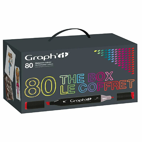 Graph It Coffret de 80 marqueurs à alcool rechargeables Graph'It