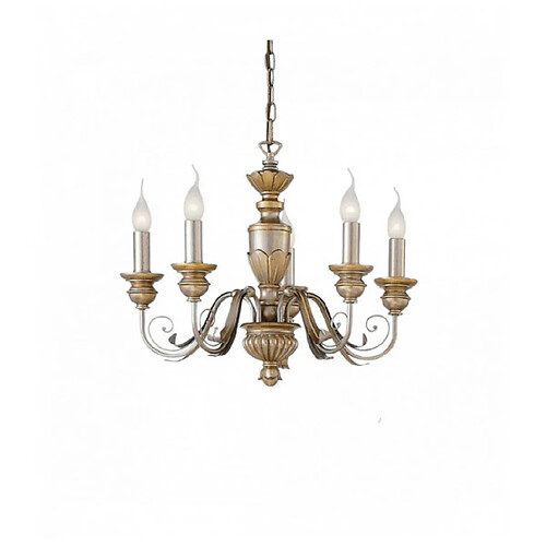 Ideal Lux Suspension Dorée antique DORA 5 ampoules