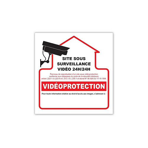 AUTOCOLLANT VIDEOPROTECTION 10X10CM POUR ALARME - G273945