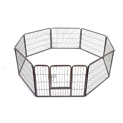 Bcelec Parc à Chiots, enclos pour chiens et autres animaux, 8 panneaux 80x60, modulable