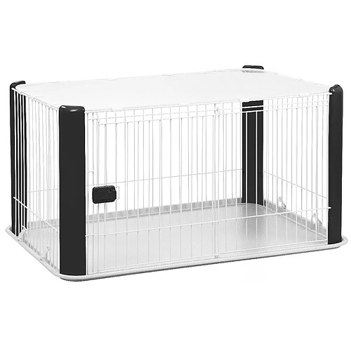 Iris Ohyama, parc pour chien / cage d'extérieur / enclos / chenil - Pet Circle - CLS-1130, plastique, noir, 9,2 kg, 78,8 x 113 x 60 cm