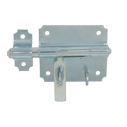 Verrou de box porte cadenas 14 mm zingué blanc - JARDINIER MASSARD - M-499143