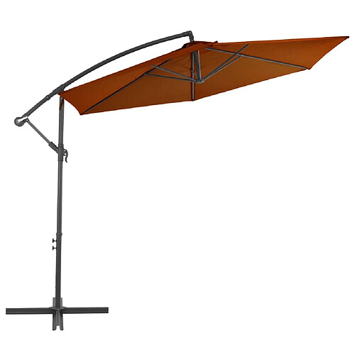 Maison Chic Parasol Jardin | Parasol déporté avec mat en aluminium Terre cuite 300 cm - GKD58050