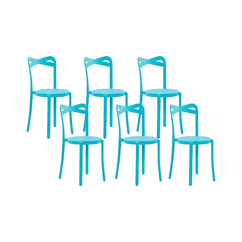 Beliani Lot de 6 chaises CAMOGLI Matière synthétique Turquoise