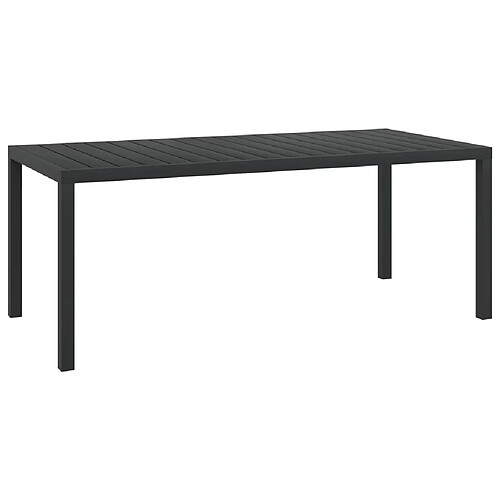 vidaXL Table de jardin Noir 185 x 90 x 74 cm Aluminium et WPC