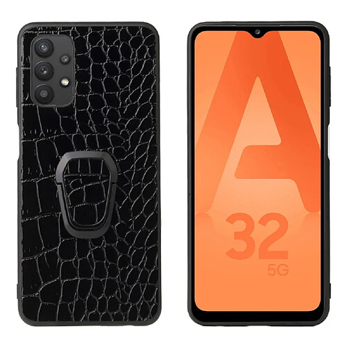 Coque en TPU + PU avec béquille en forme d'anneau texture de crocodile pour votre Samsung Galaxy A32 5G