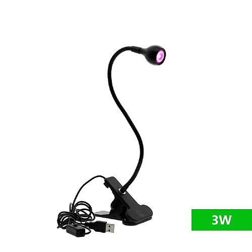 Justgreenbox Phytolamps à spectre complet DC5V USB LED éclairage de croissance, lampes de bureau Phyto Clip pour plantes Jardinière, 3W