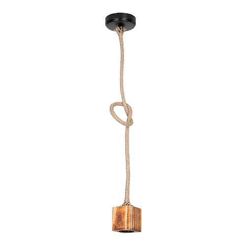 Helloshop26 Lustre lampe lumière suspendu suspension en métal bois corde de jute hauteur 95 cm E27 03_0007458