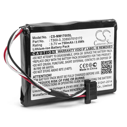 vhbw batterie remplacement pour Magellan 338937010172, T300-3 pour système de navigation GPS (750mAh, 3,7V, Li-ion)