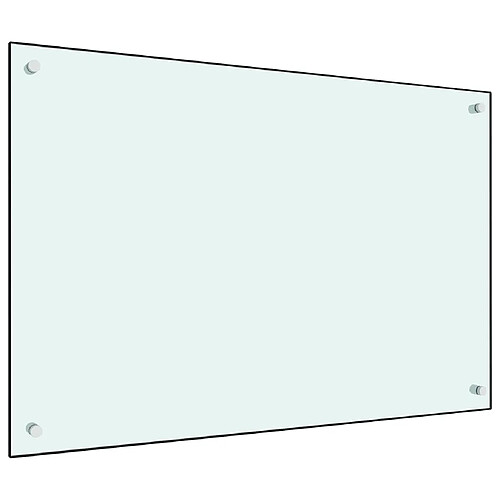 vidaXL Dosseret de cuisine Blanc 90x60 cm Verre trempé