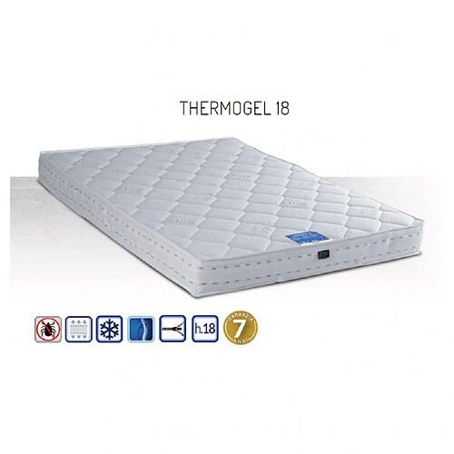 Inside 75 Matelas AIRGEL 160 cm 18 cm d'épaisseur accueil mousse à mémoire de forme thermorégulante.