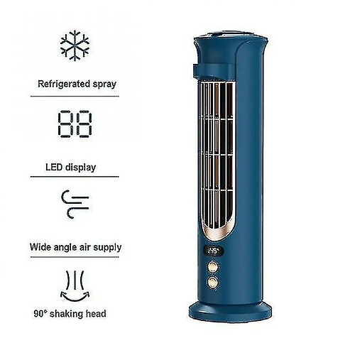 Ventilateur de Refroidissement Multifonctionnel Rechargeable d'Affichage Numérique Portatif de Bureau d'Usb Led(bleu Ciel)