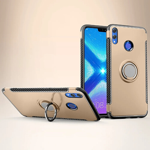 Wewoo Coque Etui de protection magnétique pour support bague rotation à 360 degrés pour HuHonor 8X (or)