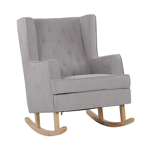 Beliani Fauteuil à bascule TRONDHEIM Tissu Gris clair