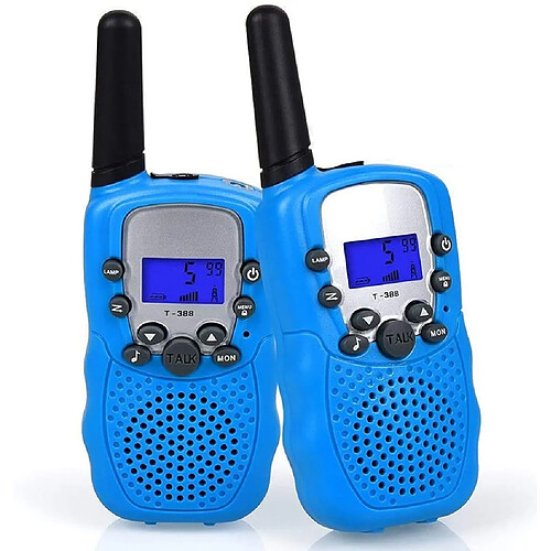 Talkie-walkie pour enfants 8 canaux Radio bidirectionnelle Lampe de poche pour enfants Talkies-walkies Set Cadeaux pour enfants Jouets pour filles garçons (1 paire, bleu)