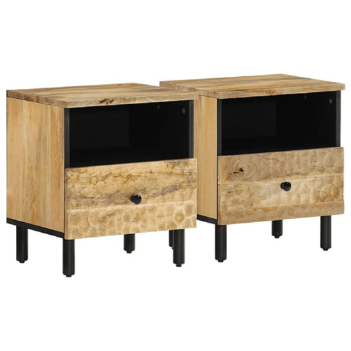 Maison Chic Lot de 2 Tables de chevet - Tables de Nuit 40x33x46 cm Bois de manguier solide