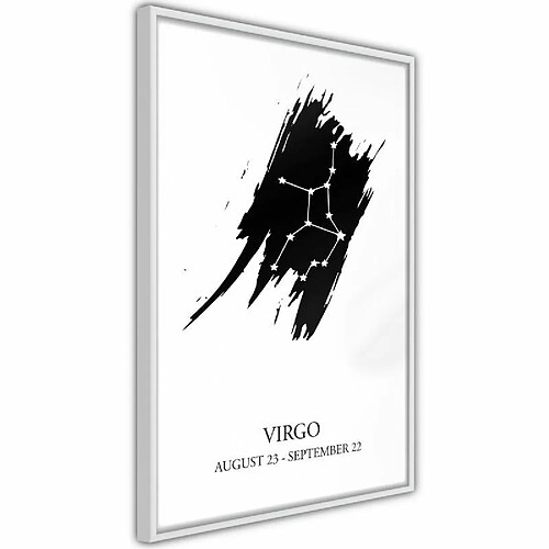 Paris Prix Affiche Murale Encadrée Zodiac Virgo I 20 x 30 cm Blanc