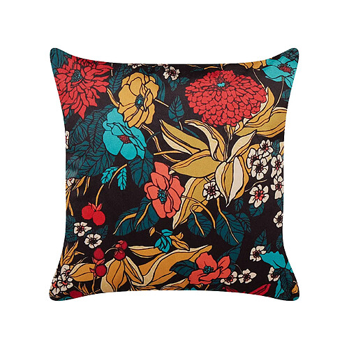 Beliani Coussin PROTEA Velours 45 x 45 cm Floral Multicolore