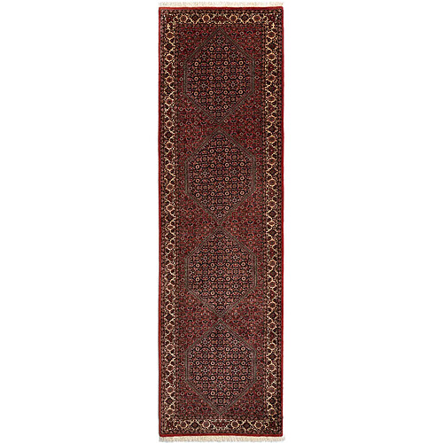 Vidal Tapis de couloir en laine 308x85 rouge Bidjar