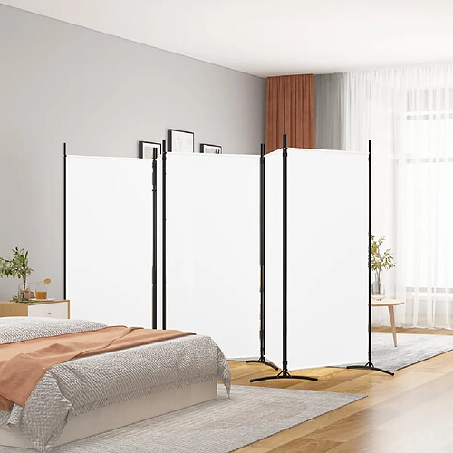 vidaXL Cloison de séparation 5 panneaux Blanc 433x180 cm Tissu