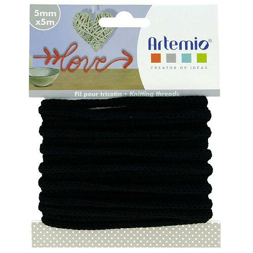 Artemio Fil à tricotin 5 mm x 5 m - noir