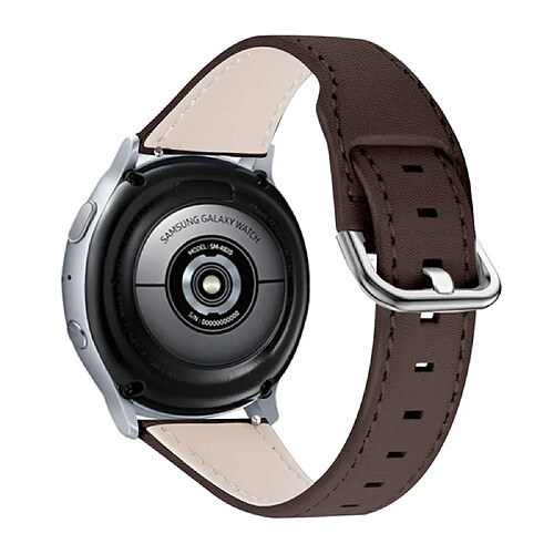 Bracelet en cuir véritable 22mm avec boucle, café pour votre Samsung Galaxy Watch3 45mm/Samsung Galaxy Watch 46mm