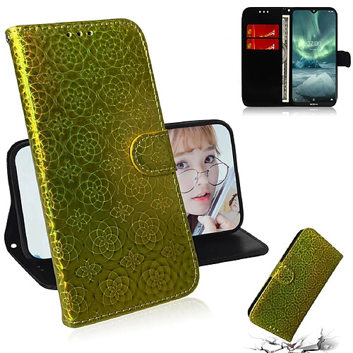 Wewoo Housse Coque Pour Nokia 7.2 Solid Color Colorful Magnetic Buckle Horizontal Flip Case en cuir avec titulaire et fentes cartes et portefeuille et lanière Jaune