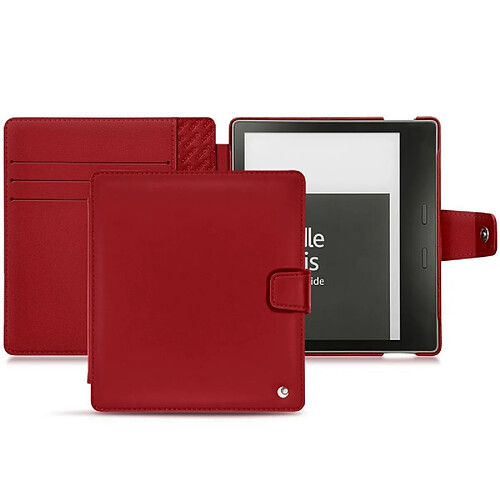 Housse cuir Amazon Kindle Oasis (2019) - Rabat portefeuille - Rouge ( Nappa - Pantone #d50032 ) - NOREVE