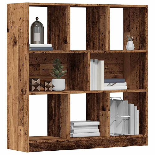 vidaXL Bibliothèque vieux bois 97,5x29,5x100 cm bois d'ingénierie