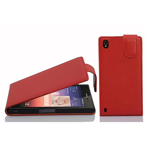 Cadorabo Coque Huawei ASCEND P7 Etui en Rouge