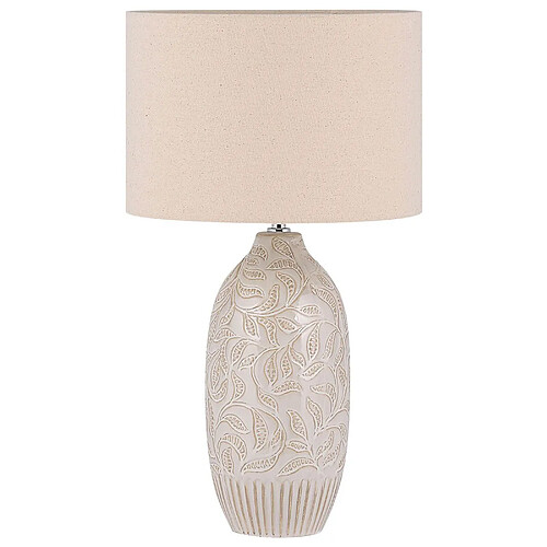 Beliani Lampe à poser en céramique beige 57 cm SALZA